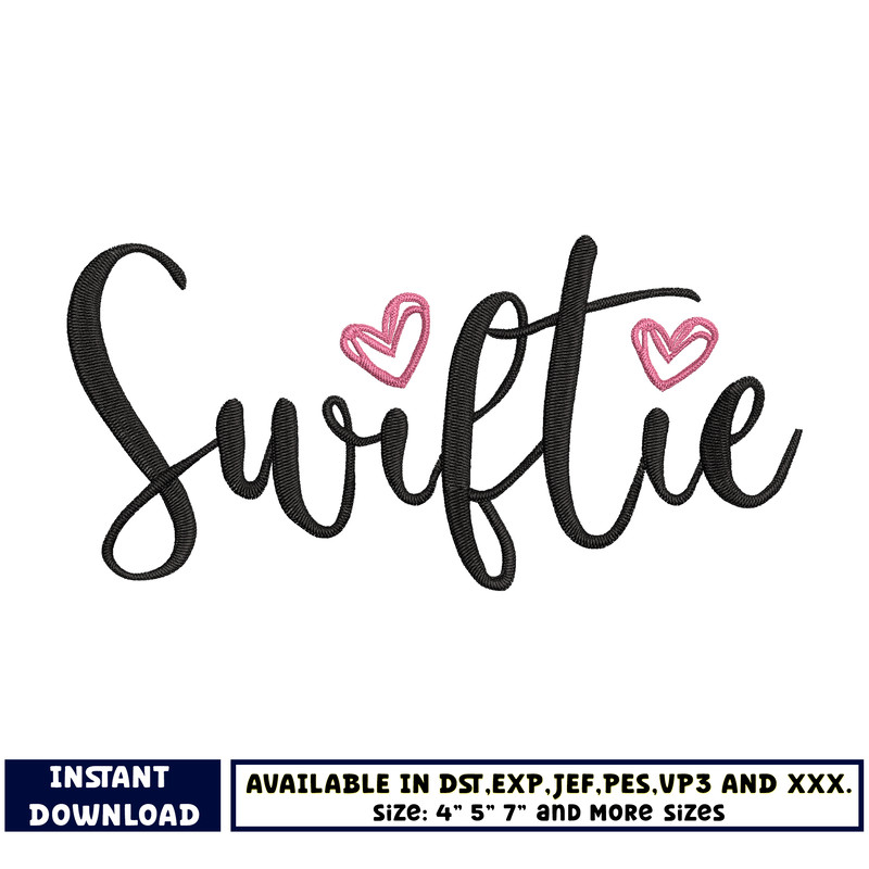 Love swiftie embroidery design