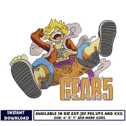 luffy gear 5 embroidery design