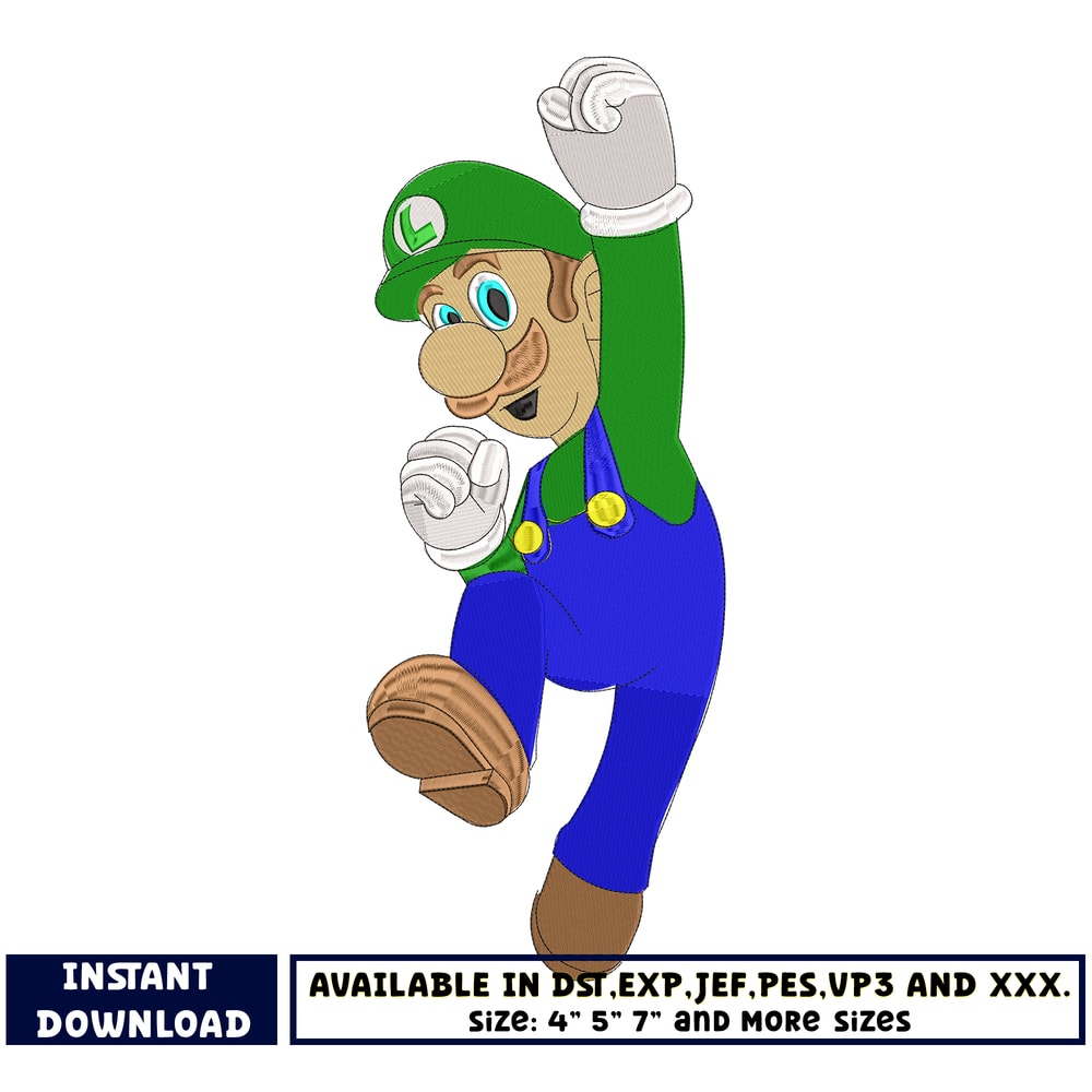 Luigi embroidery design