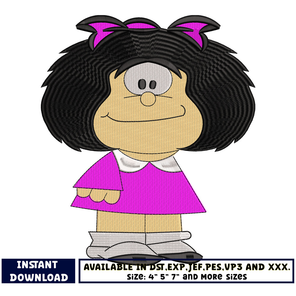 Mafalda mundial embroidery design