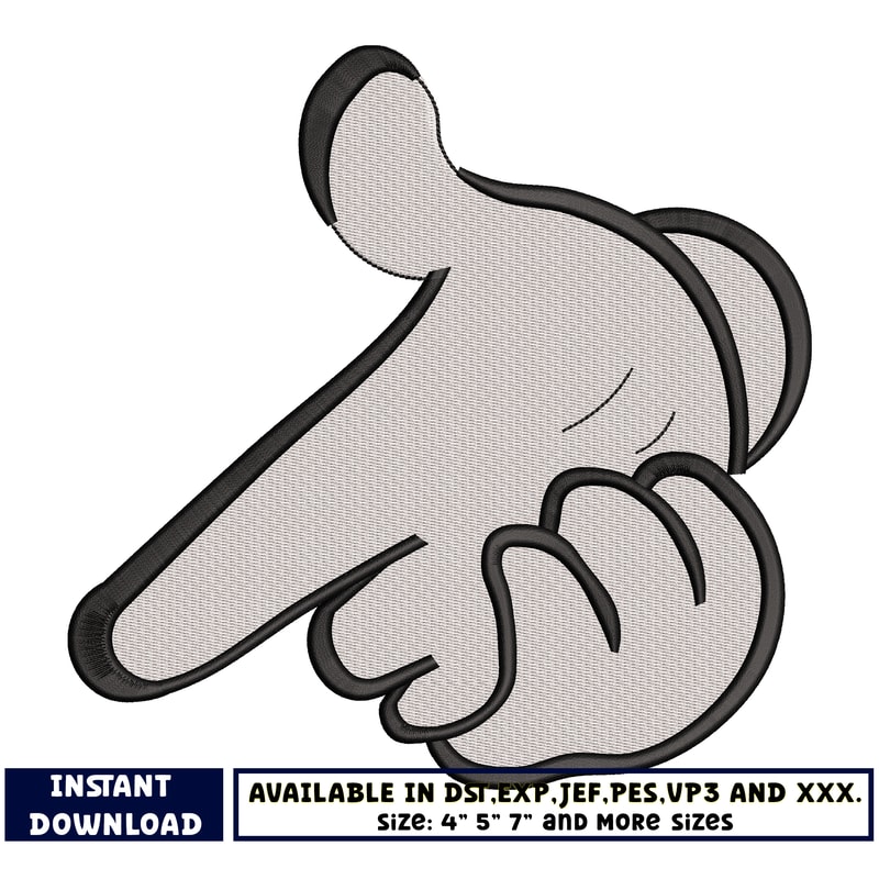 Mickey mouse hand embroidery design