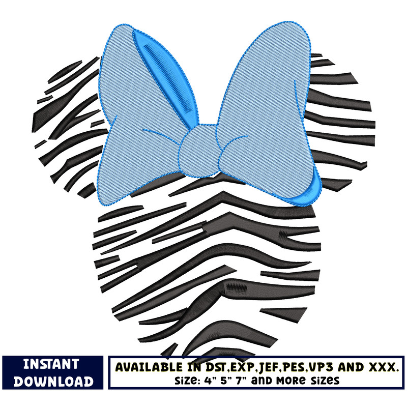 minnie zebra embroidery designs