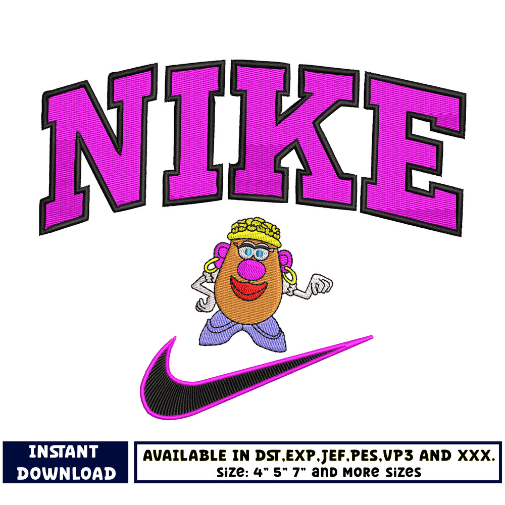 Mrs. Potato Head Nike embroidery design