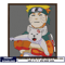 Naruto and cat embroidery design