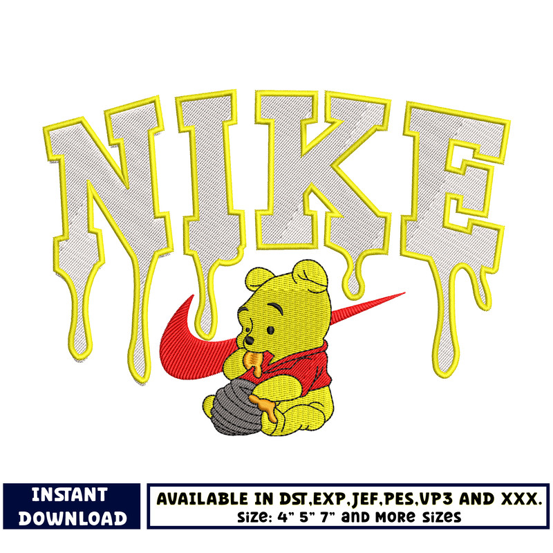 Nike baby pooh embroidery design