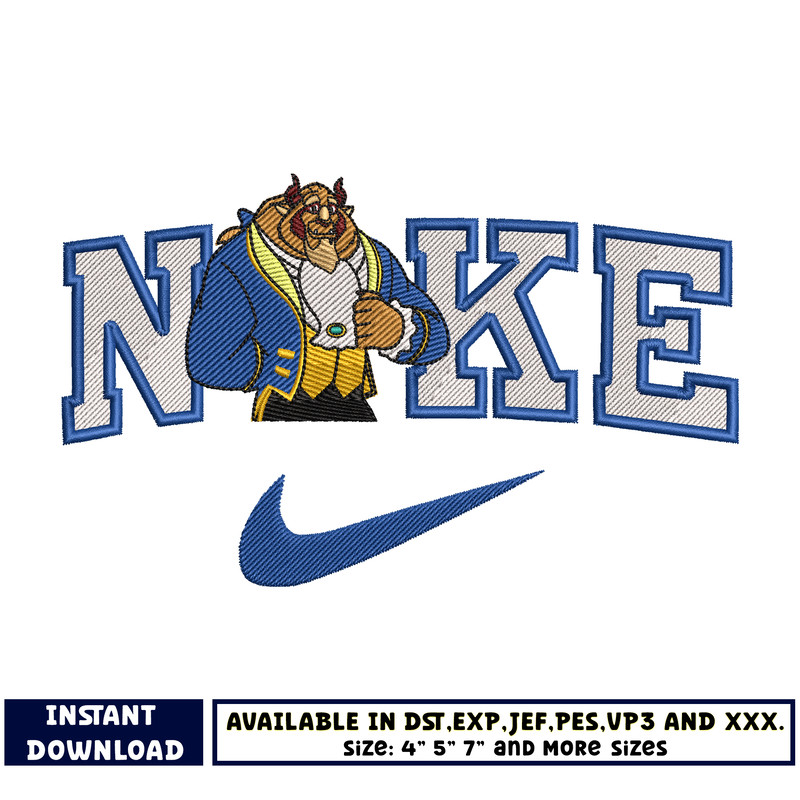Nike beast disney embroidery design