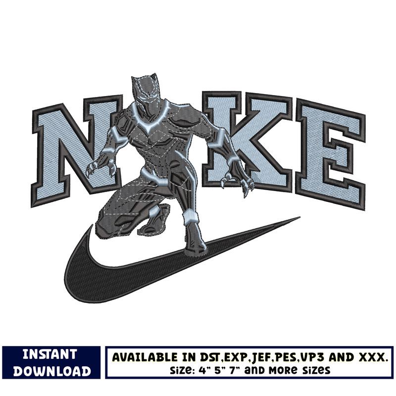 Nike Black Panther embroidery design