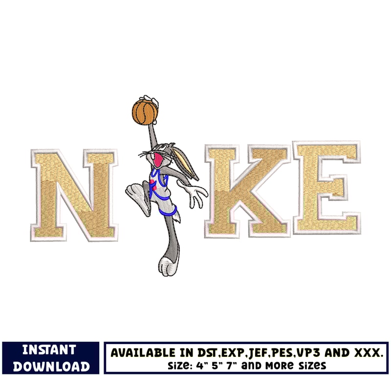 Nike bugs basketball embroidery design