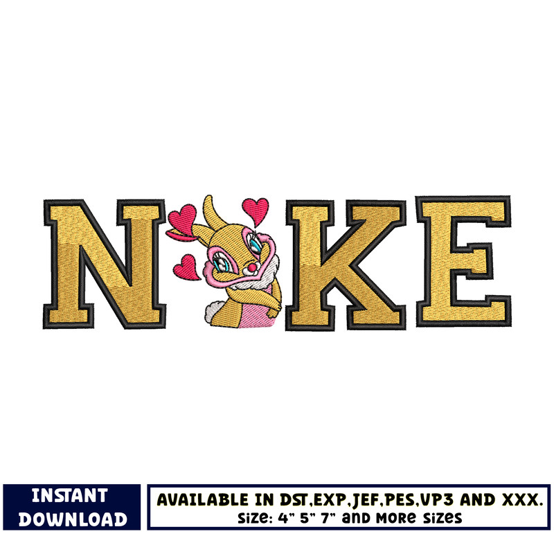 Nike bunny easter embroidery design