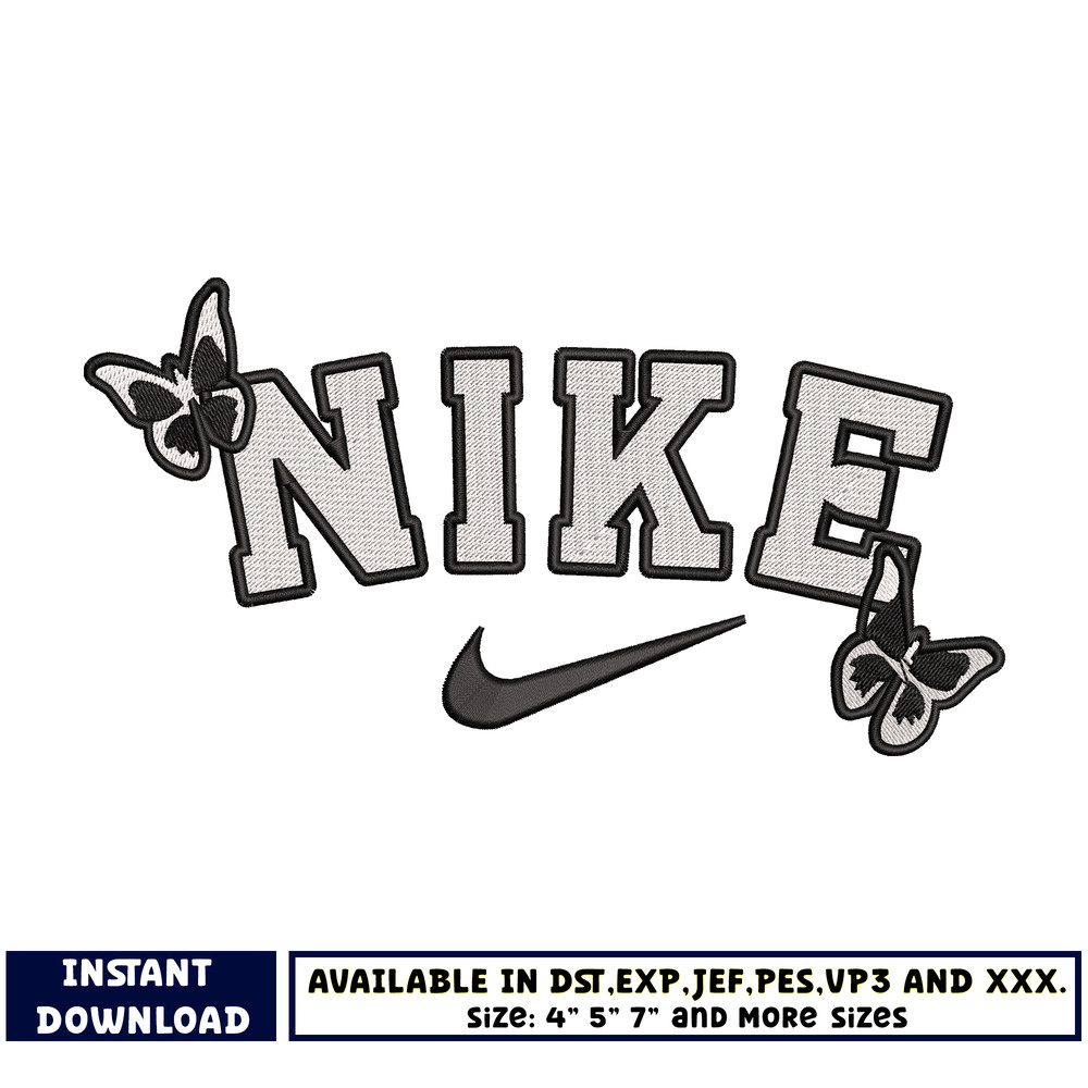Nike Butterfly embroidery design