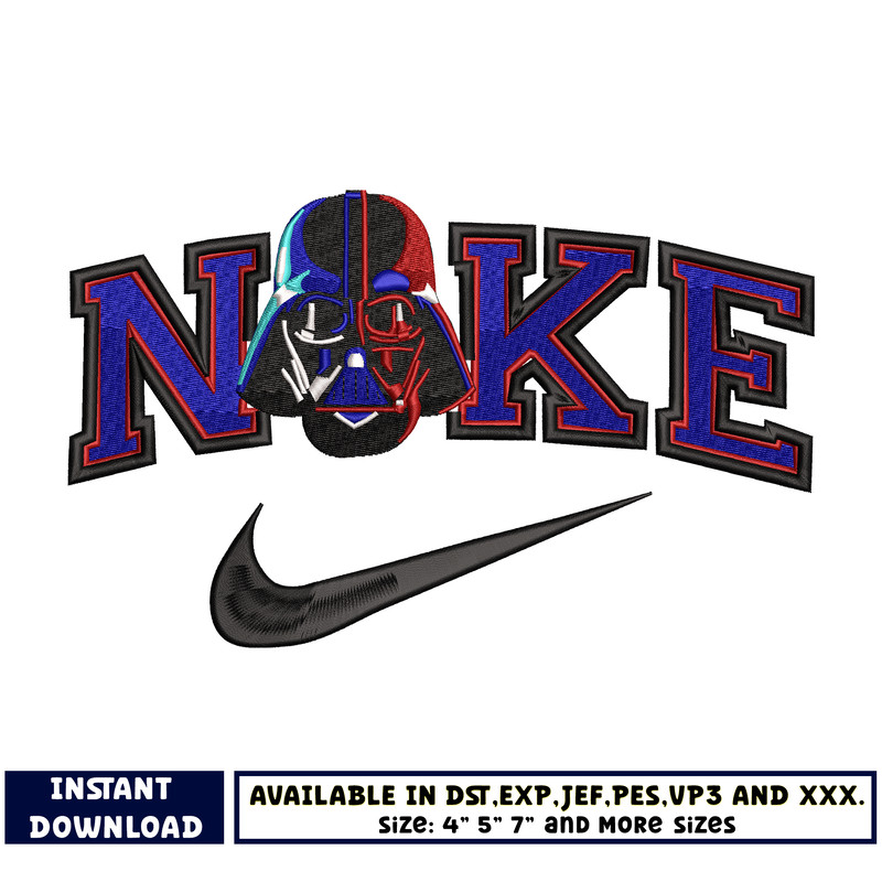 Nike Darth Vader embroidery design