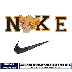 nike disney simba embroidery design
