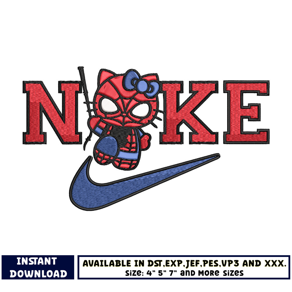 Nike kitty x spiderman embroidery design