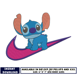 nike lilo stitch embroidery design