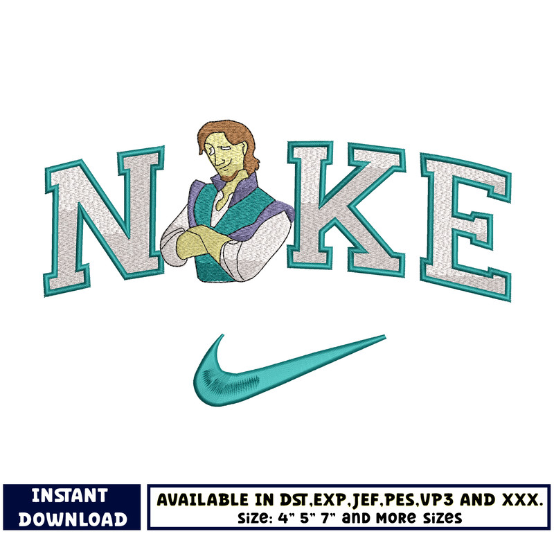 Nike Prince Charming embroidery design