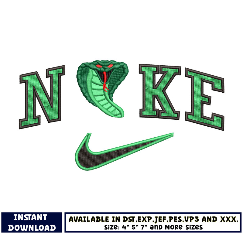 Nike snake embroidery design