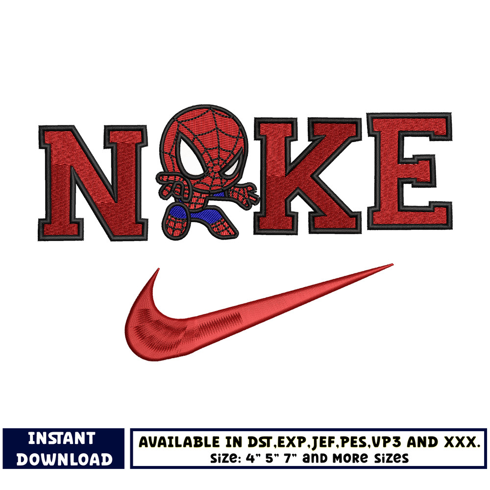 Nike Spiderman embroidery design