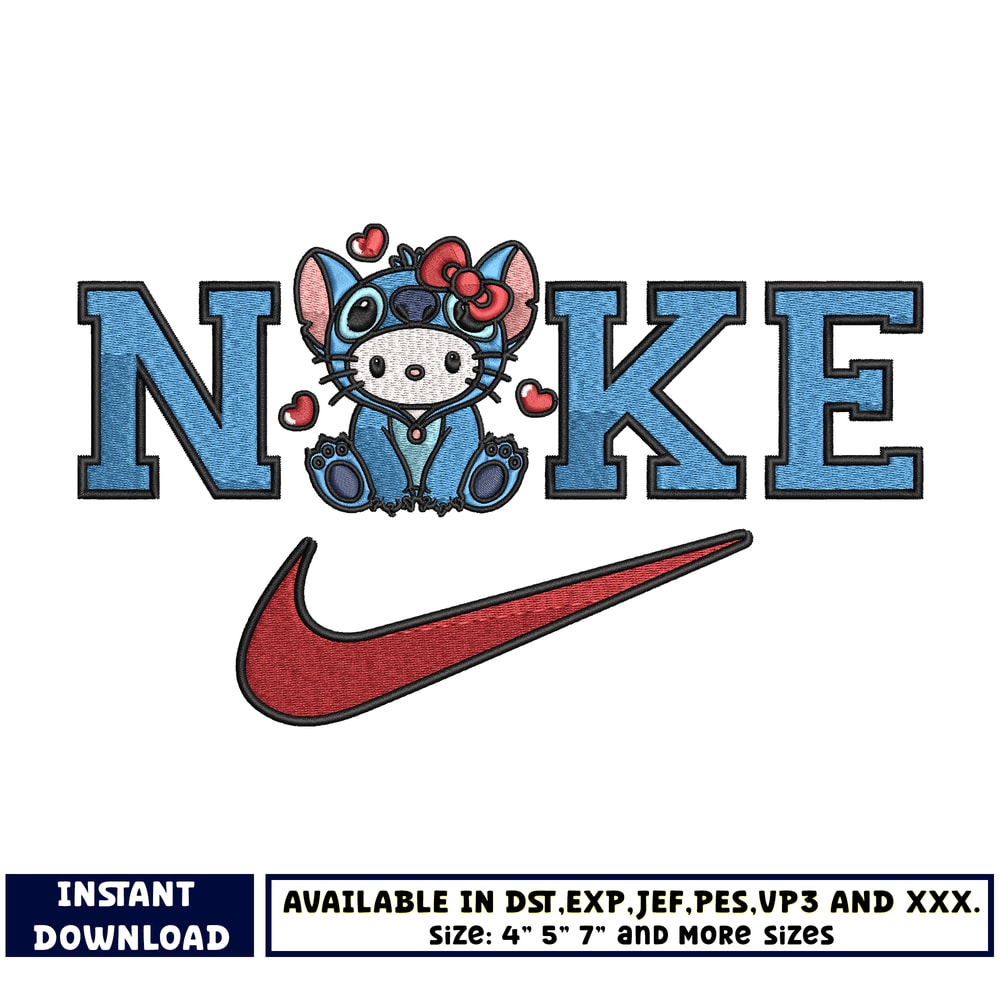 Nike Stitch x kitty embroidery design