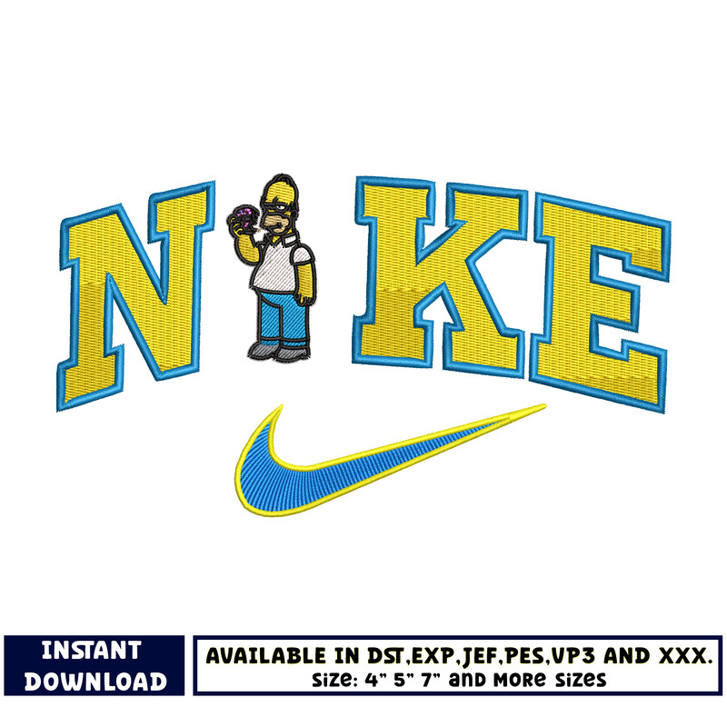 Nike The Simpsons embroidery design