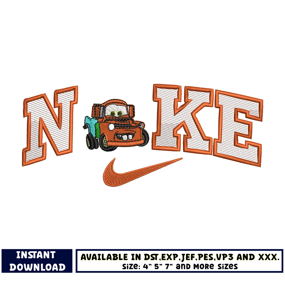Nike tow mater embroidery design