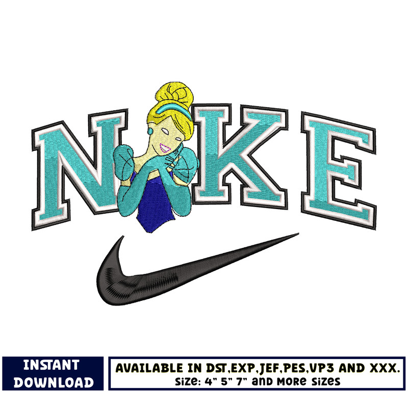 Nike x Cinderella embroidery design
