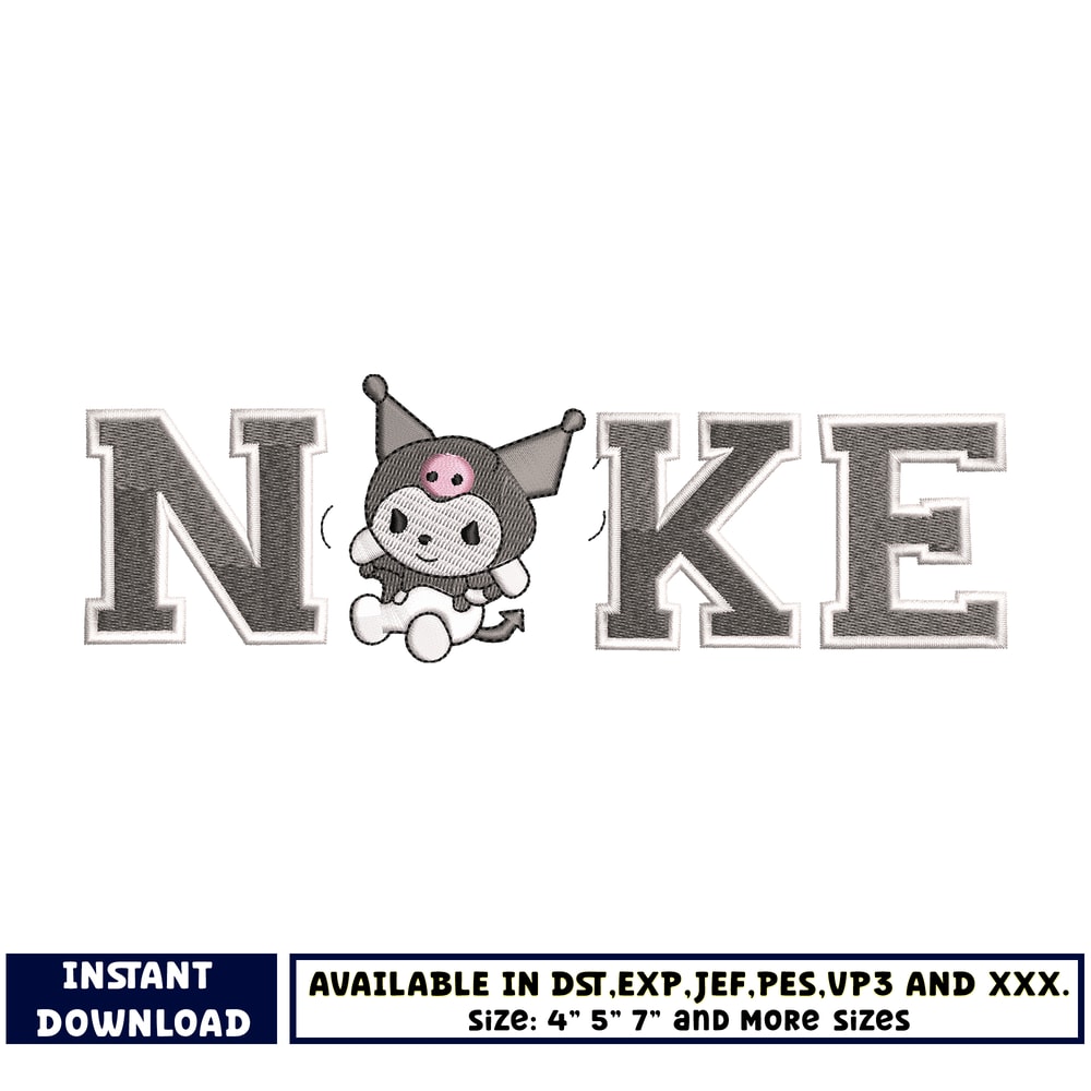 Nike x Kuromi kitty embroidery design
