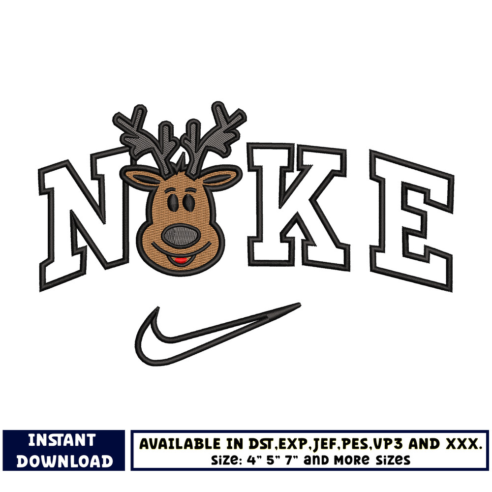 Nike x Reindeer embroidery design