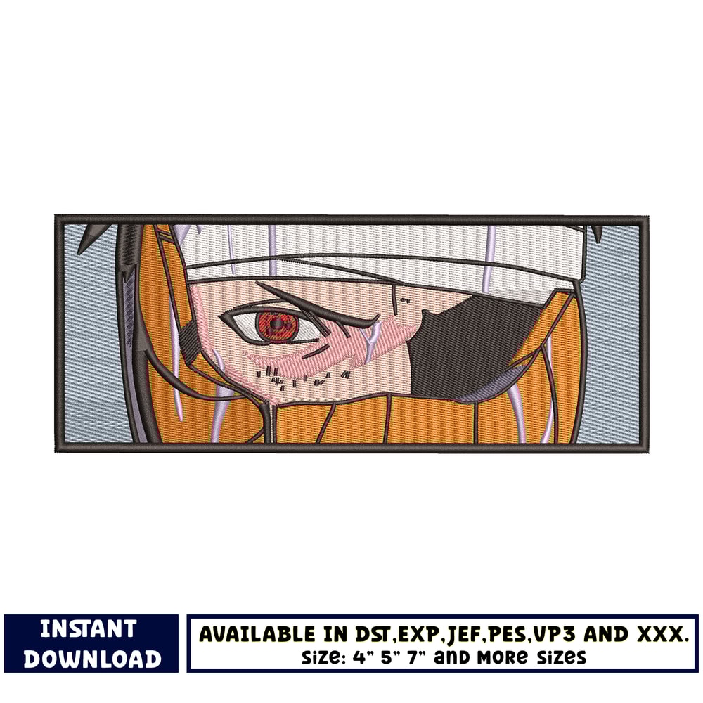 Obito break mask embroidery design