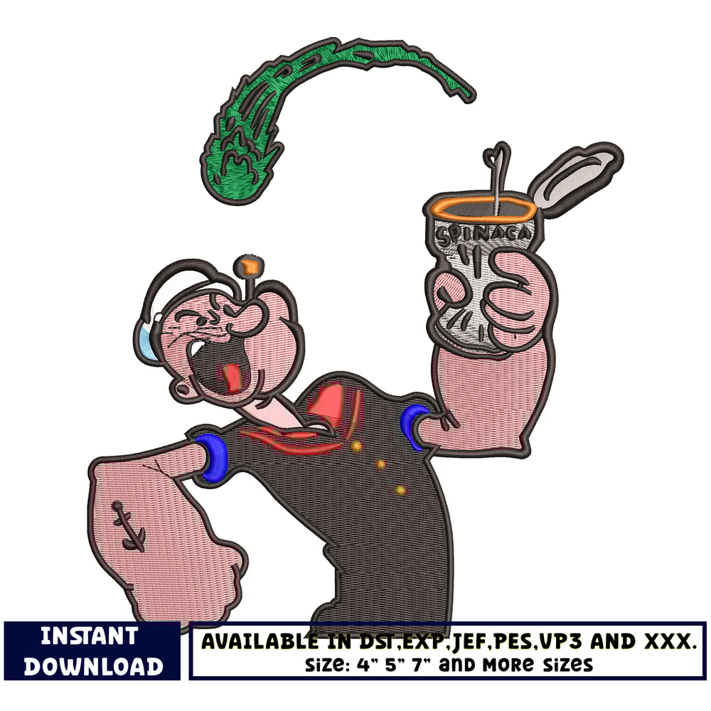 Popeye embroidery design