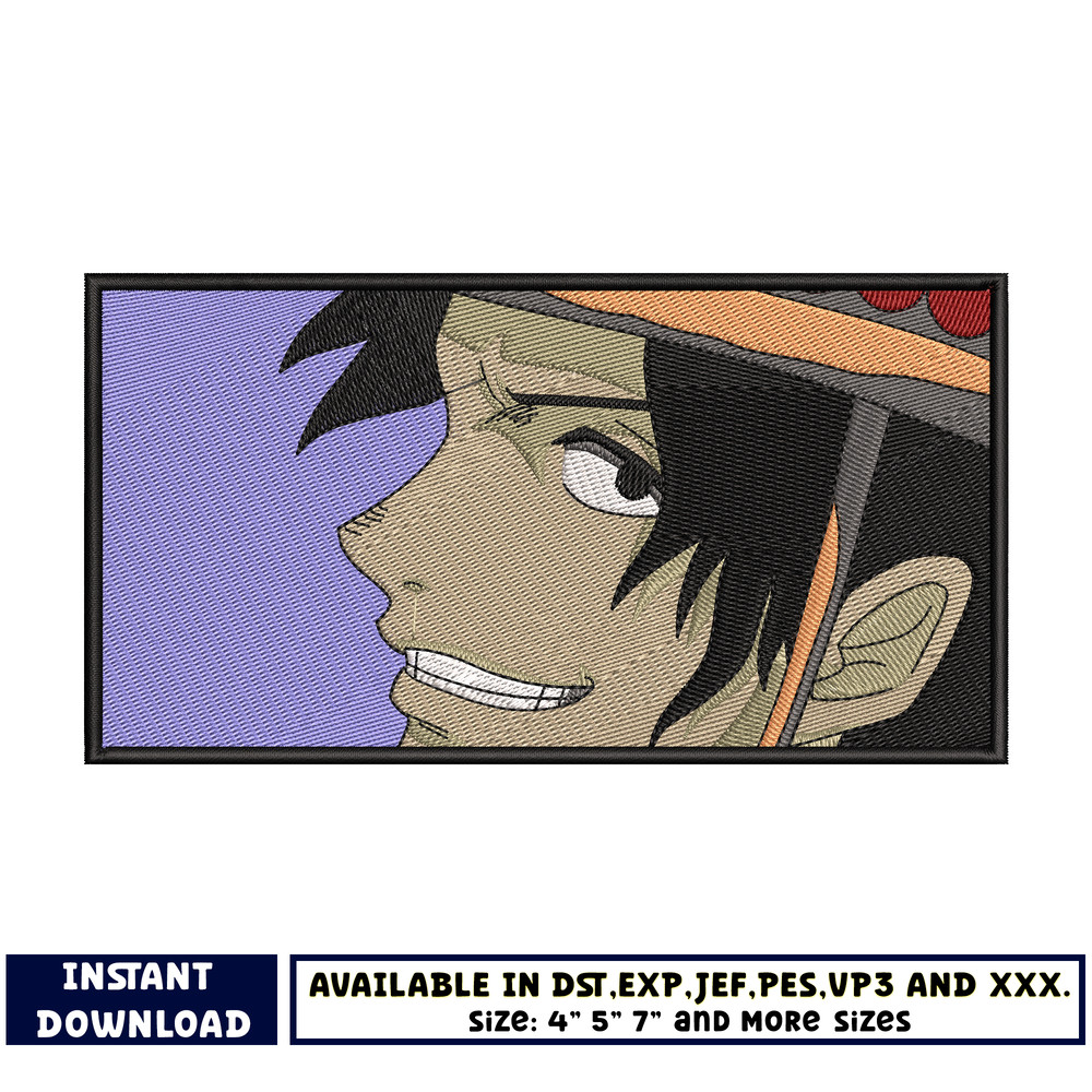 Portgas D Ace face embroidery design