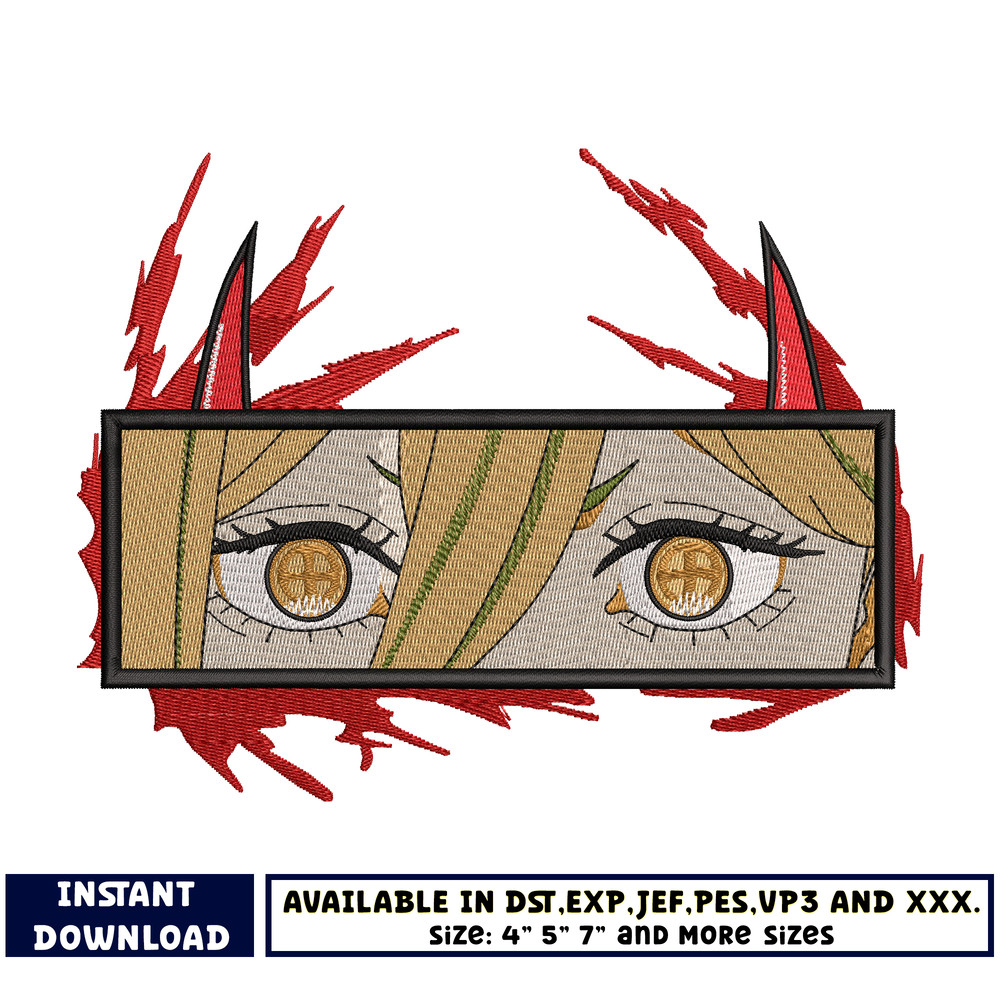 Power eyes embroidery design