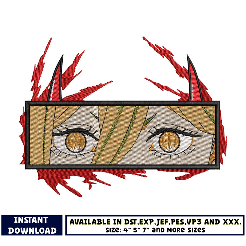 Power eyes embroidery design