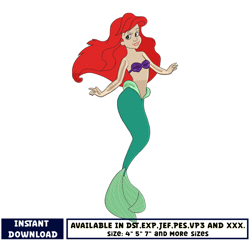 princess ariel embroidery design