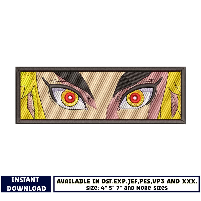 Rengoku Eyes rectangle embroidery design