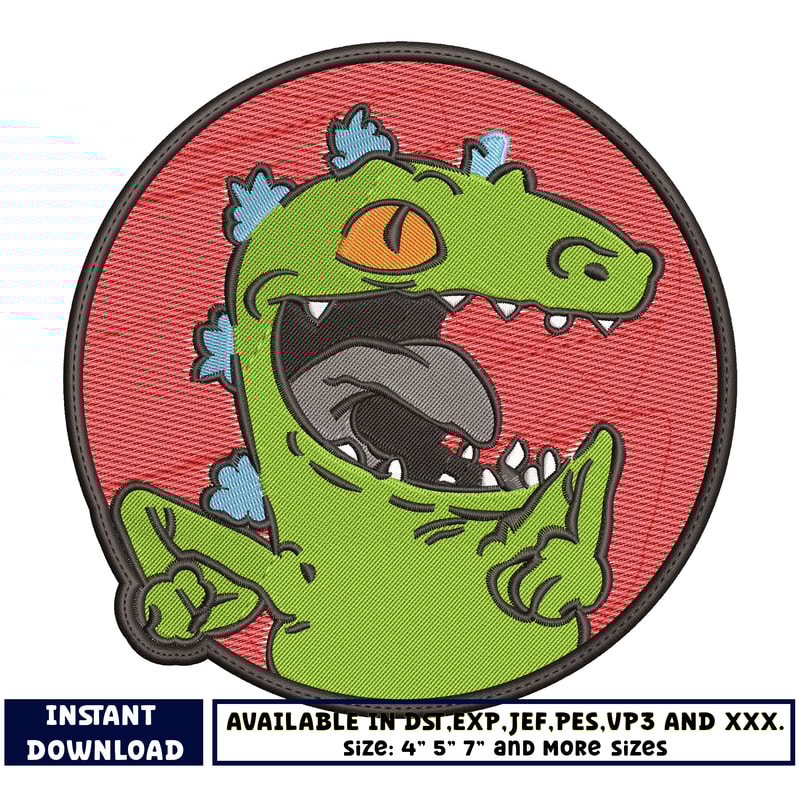Reptar embroidery design