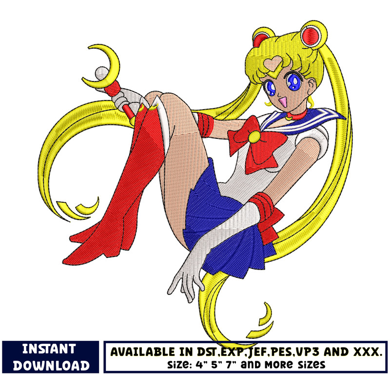 Sailor Moon embroidery design