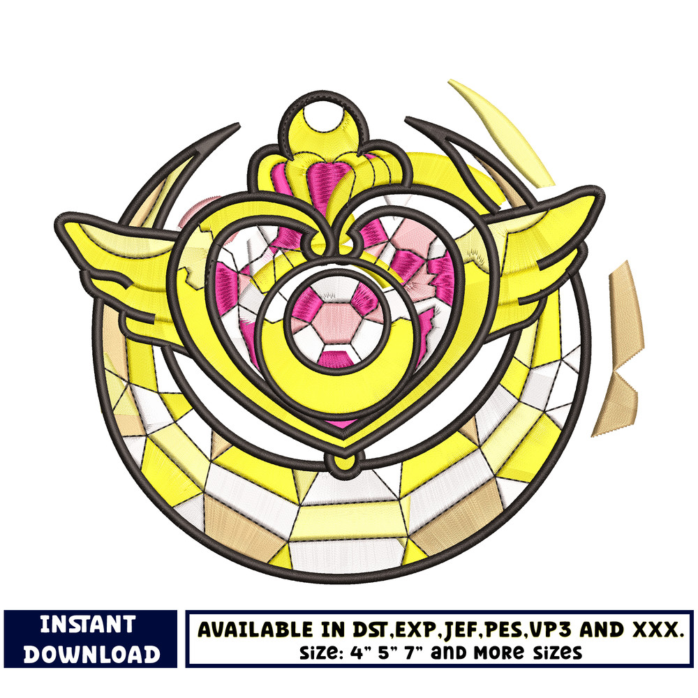 Sailor Moon heart embroidery design