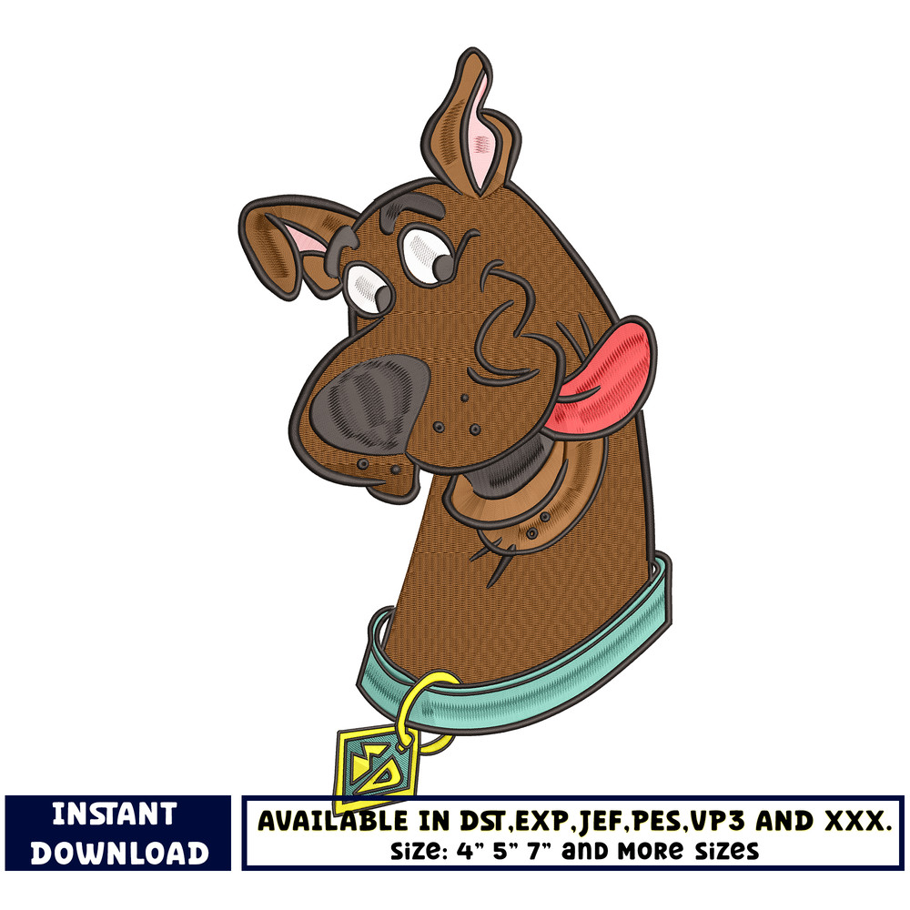 Scooby Doo Face embroidery design