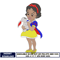 Snow white and rabbit embroidery design