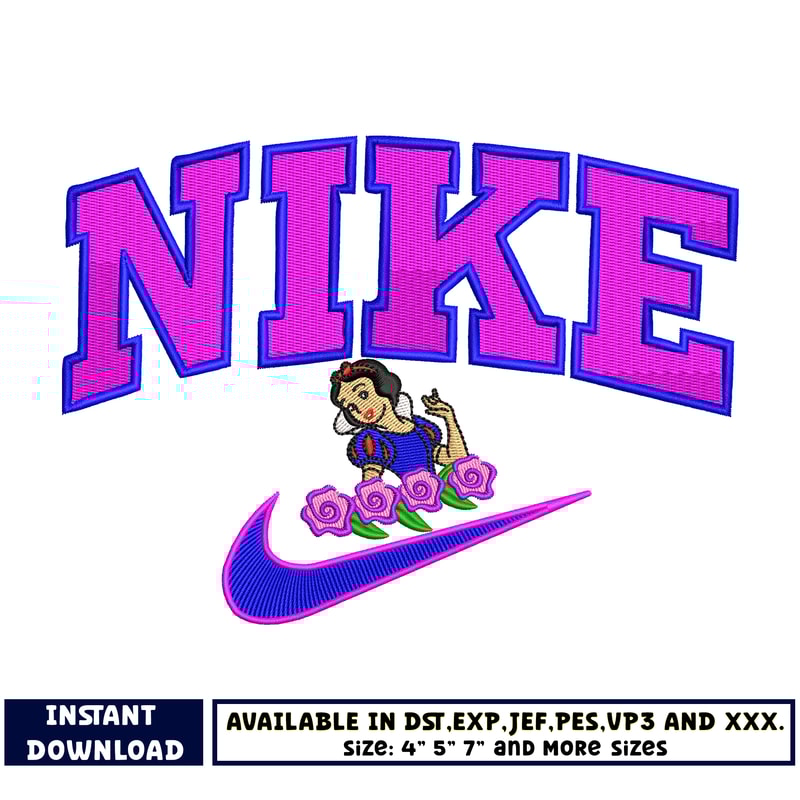 Snow White Logo Nike embroidery design