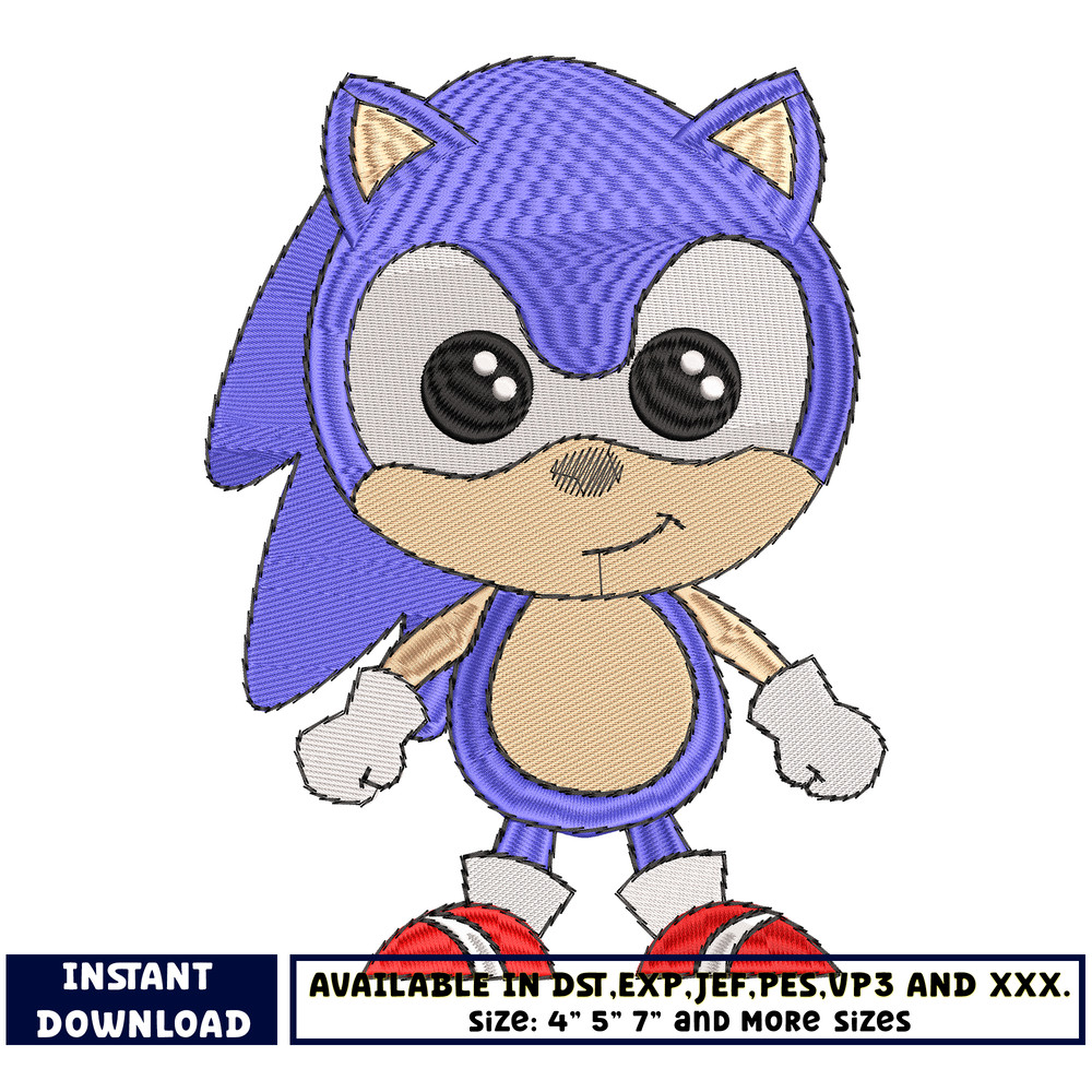 Sonic the Hedgehog embroidery design