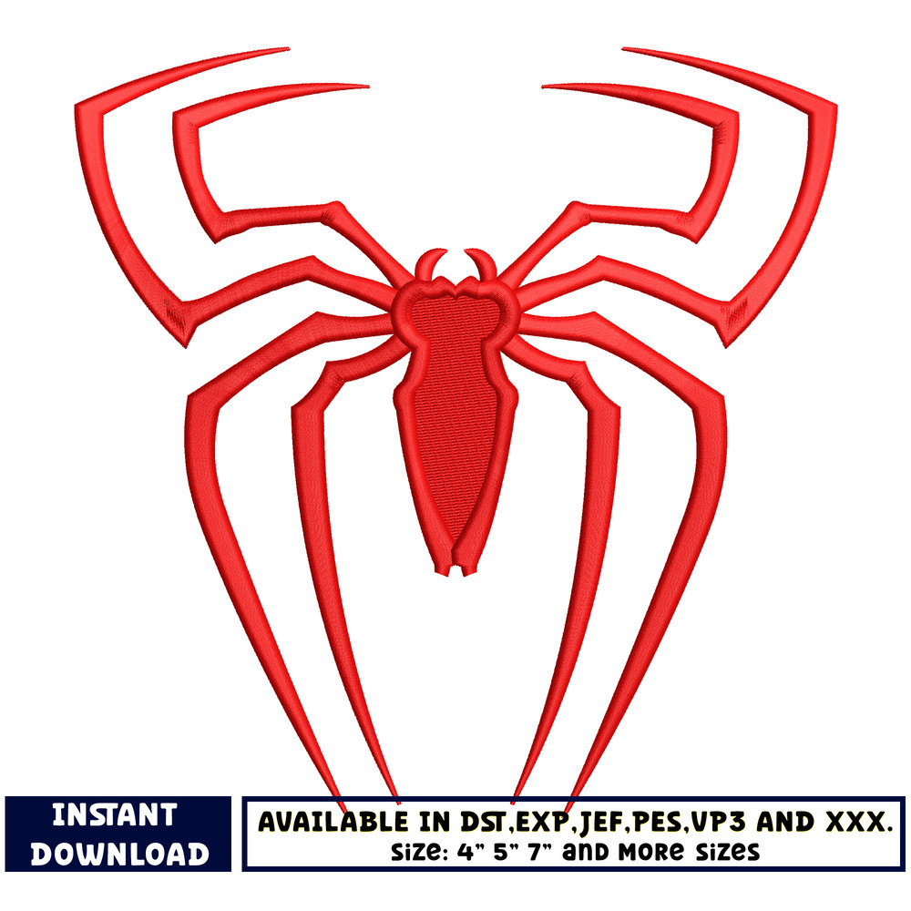 Spiderman symbol embroidery design