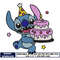 Stitch birthday embroidery