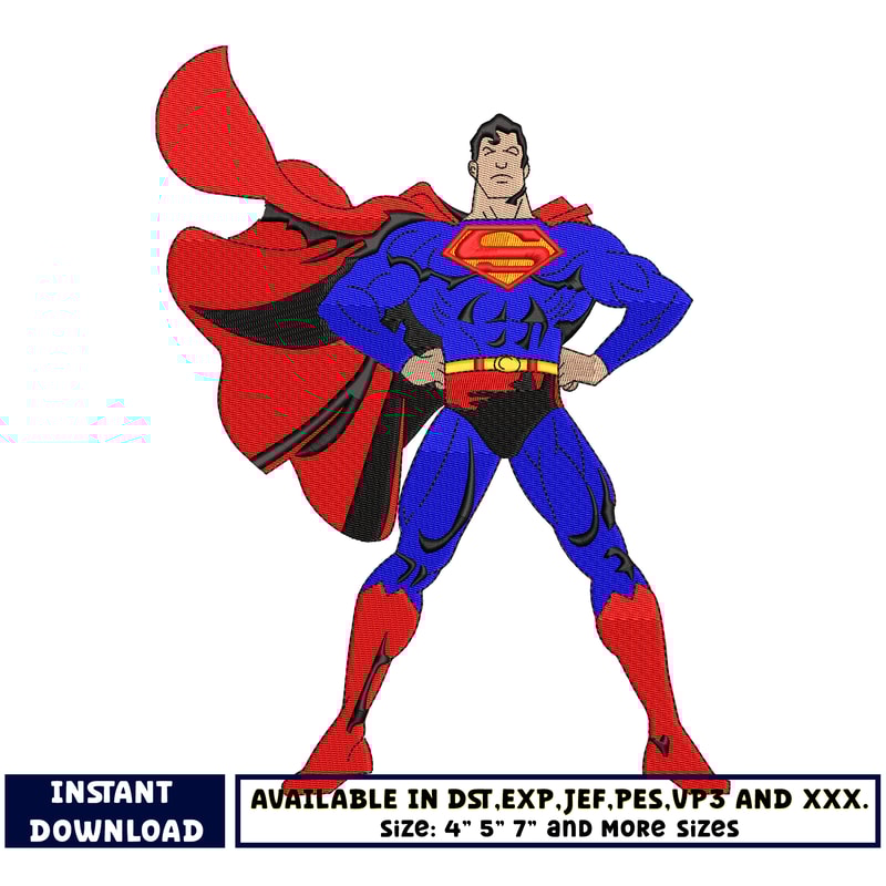 Superman embroidery design
