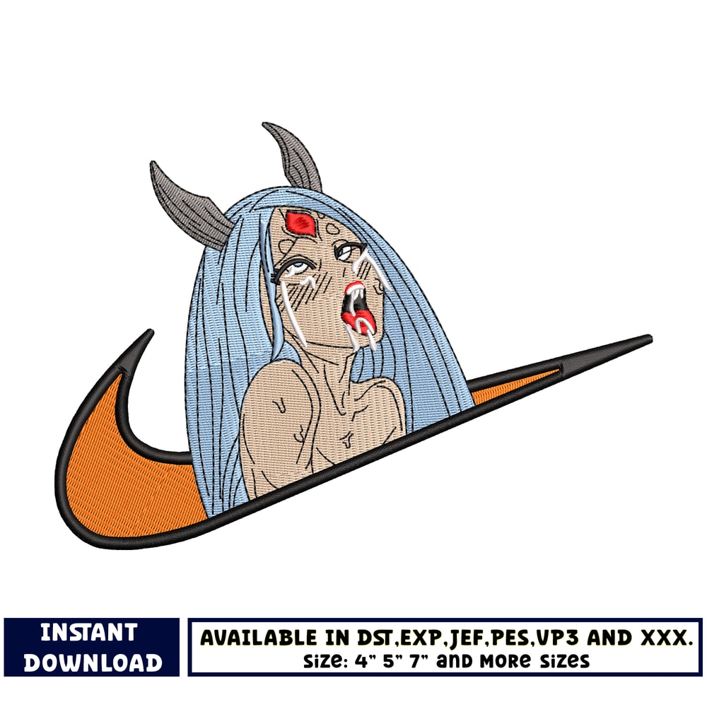 Swoosh angehao embroidery design