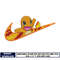 Swoosh Charmander embroidery design