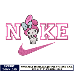 swoosh my melody embroidery design