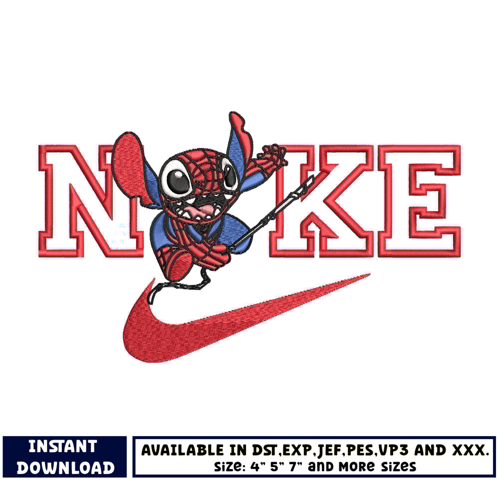 Swoosh Spider stitch embroidery design