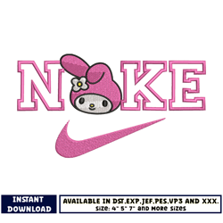 swoosh x melody head embroidery design