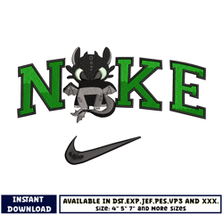 swoosh x toothless embroidery design